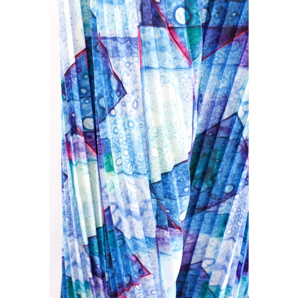 & Other Stories Blue and Purple Geometric Midi Dress - Picture 6 of 7